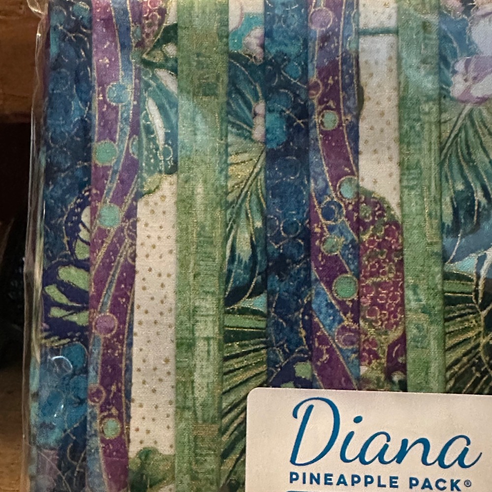 Pineapple Fabrics Diana Pineapple Pack Shimmer Paradise 10 Cotton Strips 6.5x43 - Picture 4 of 8